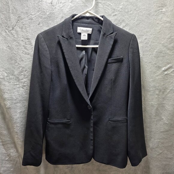 Calvin Klein Women's One-Button Blazer – Black – Size 6P – Gently Used - Picture 1 of 13